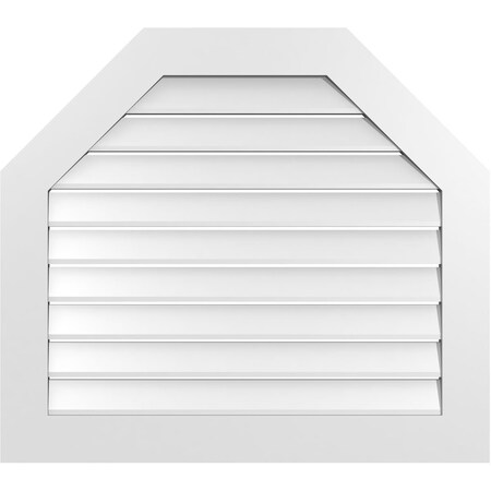 Ekena Millwork Octagonal Top Surface Mount PVC Gable Vent: Functional, w/ 3-1/2"W x 1"P Standard Frame, 36"W x 32"H GVPOT36X3201SF